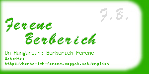 ferenc berberich business card